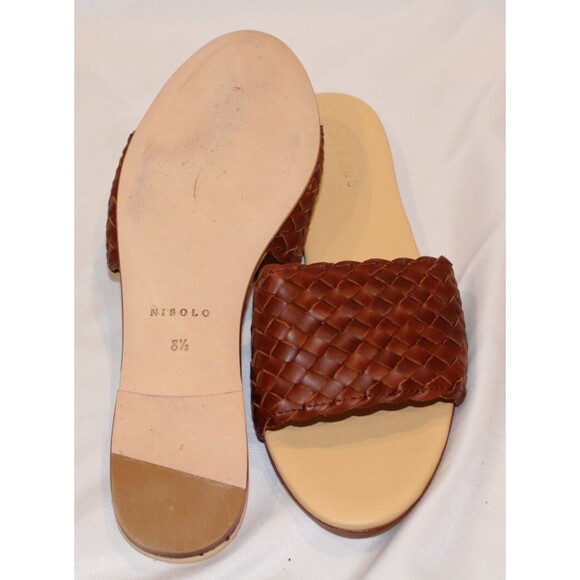 Nisolo ISLA Slide‎ Sandal Desert BRANDY Woven Leather Women's - Picture 8 of 9